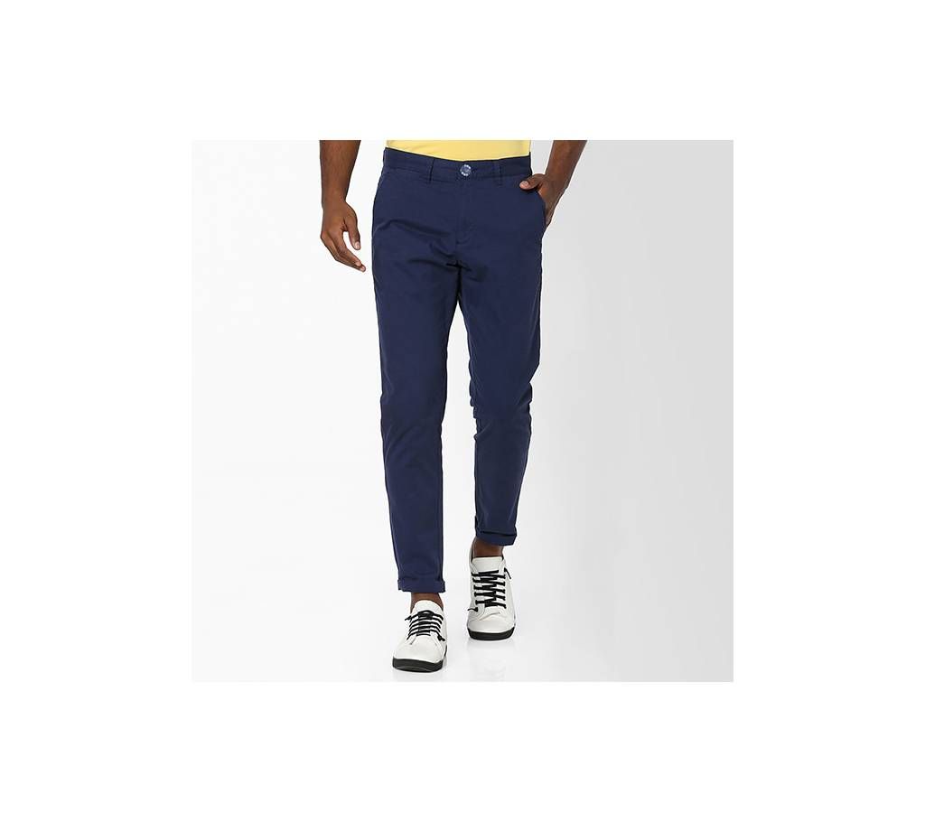 Navy Blue Color Slim Fit Chino Gabardine Pant for Men
