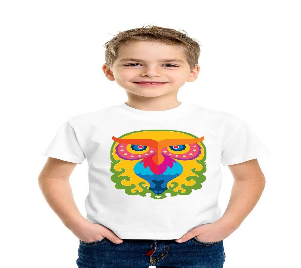 White T-Shirt with Shuvo Baishakhi Pecha Design for Kid (607k)
