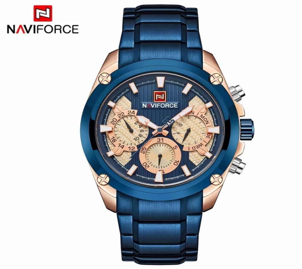 NAVIFORCE NF9113 BLUE ALLOY CHRONOGRAPH WATCH FOR MEN