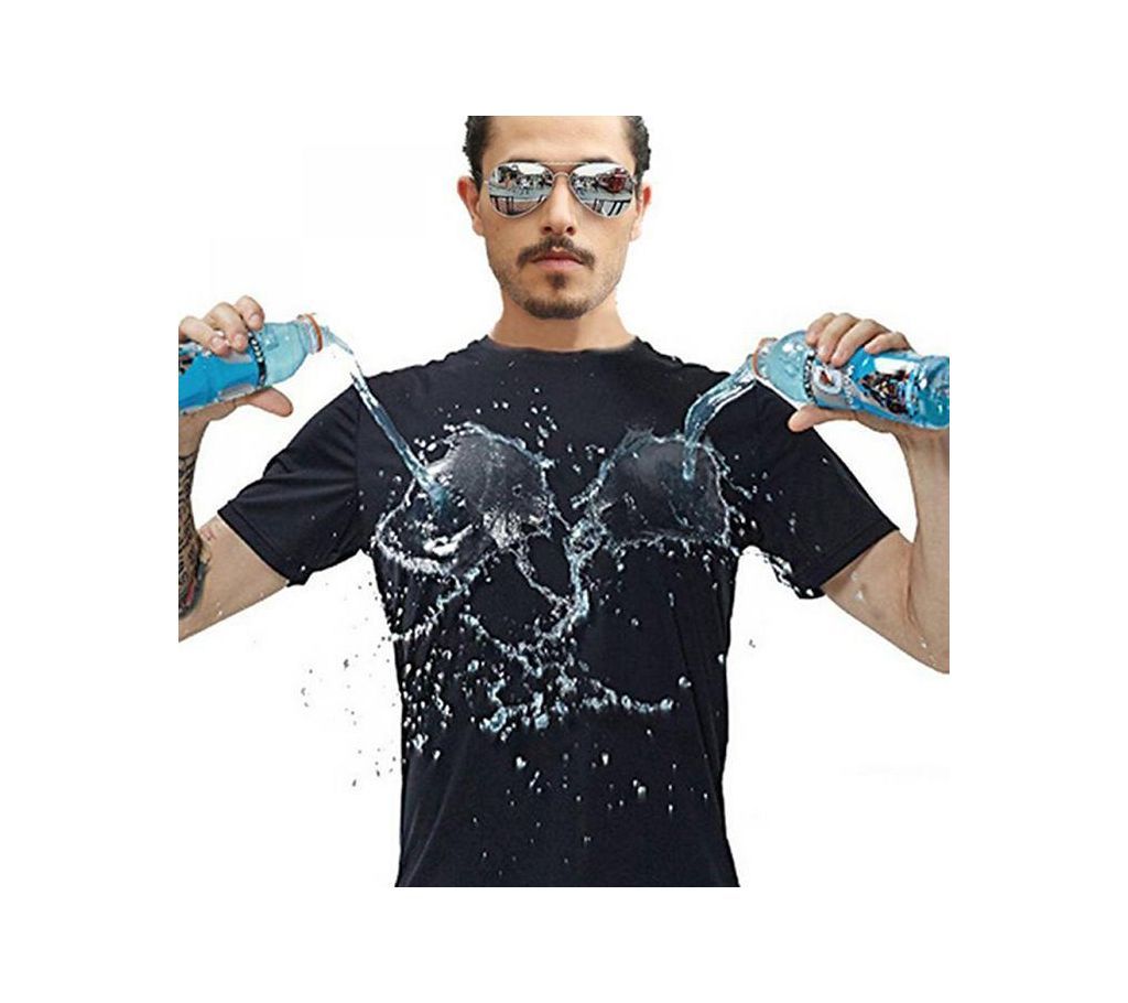 Waterproof Men Black T Shirt