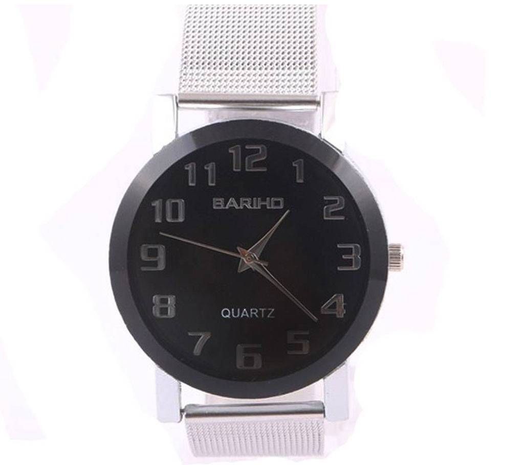 Bariho Stainless Steel Wrist Watch for Men - Silver Band-Copy