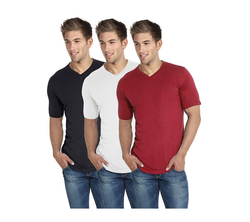 3 Combo Cotton Short Sleeve T-shirt For Men