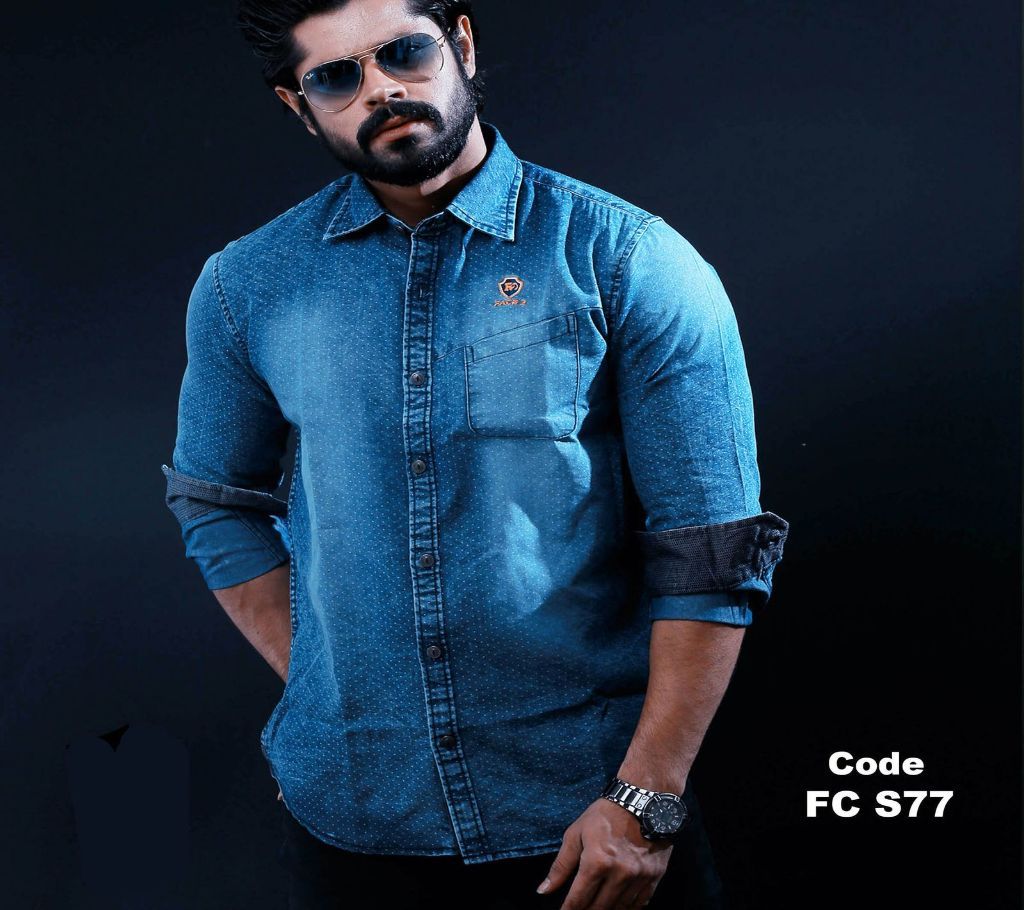 Ash Blue Full Sleeve Shirt for Men