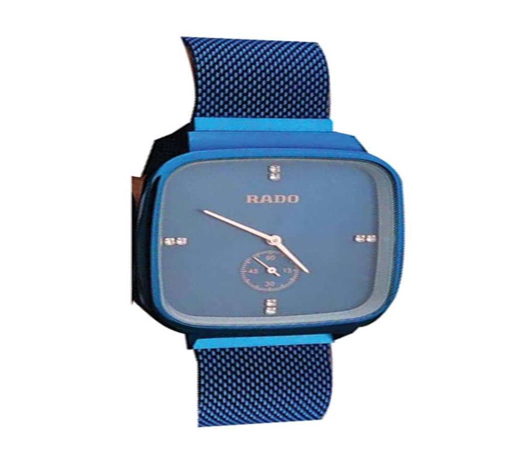 Magnet Stainless Steel analog sixty second Watch for Men-Blue