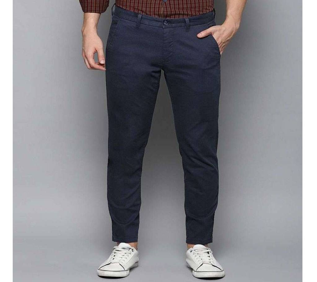 Navy Blue Regular Fit Gabardine Pant 