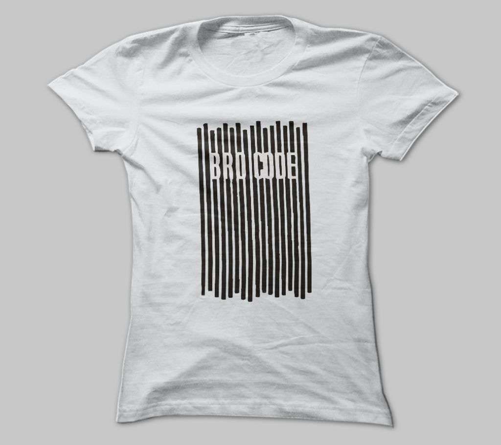BRO CODE WHITE COTTON TSHIRT FOR MEN