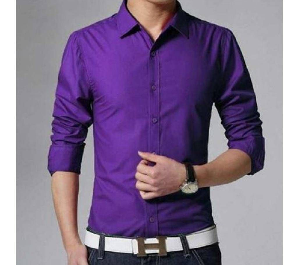  Long Sleeve Casual shirt for men-Purple