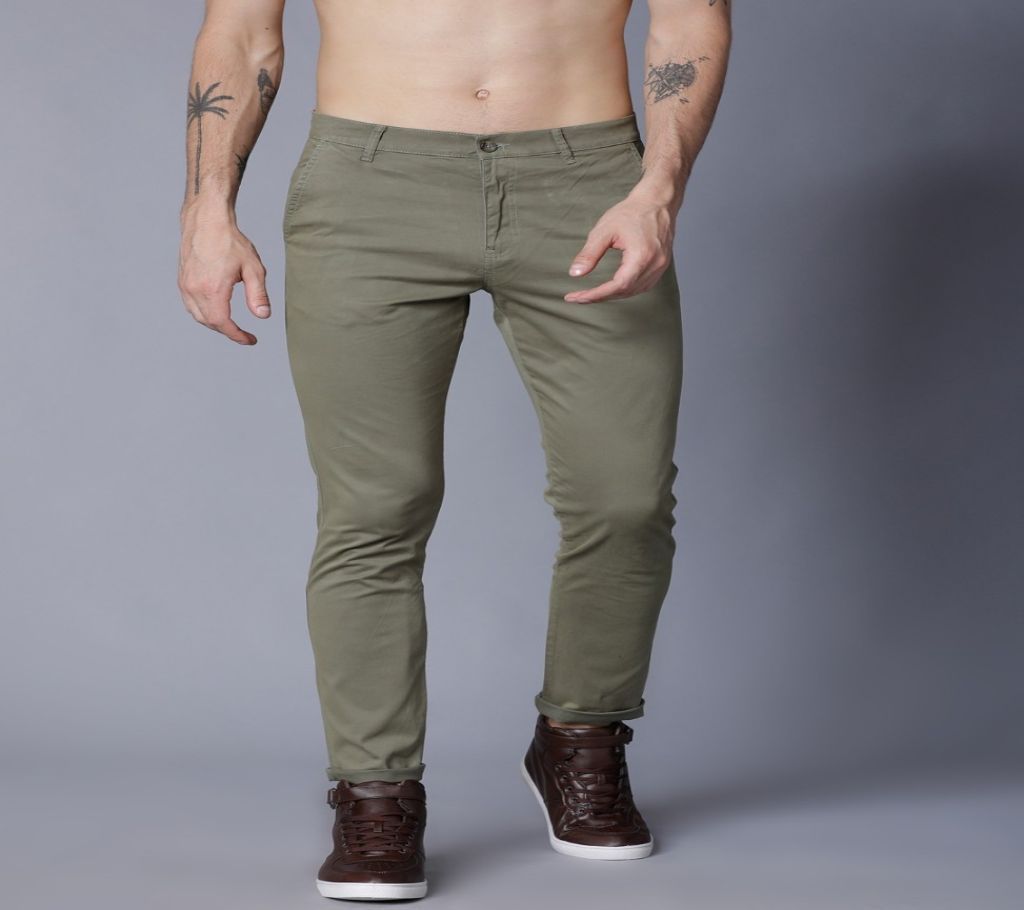Men Twill Gabardine Slim Fit Pant