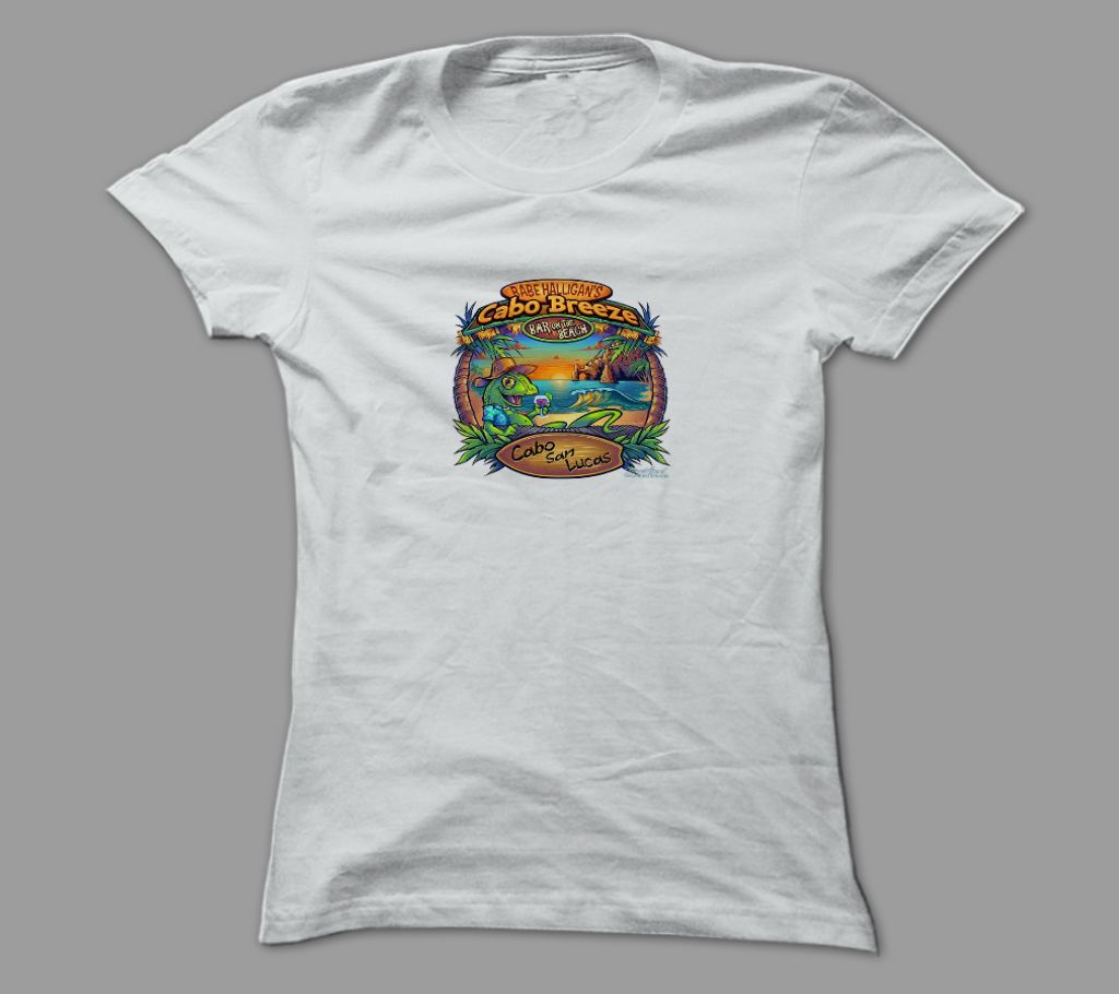 Cabo Breeze White Polyester T-Shirt