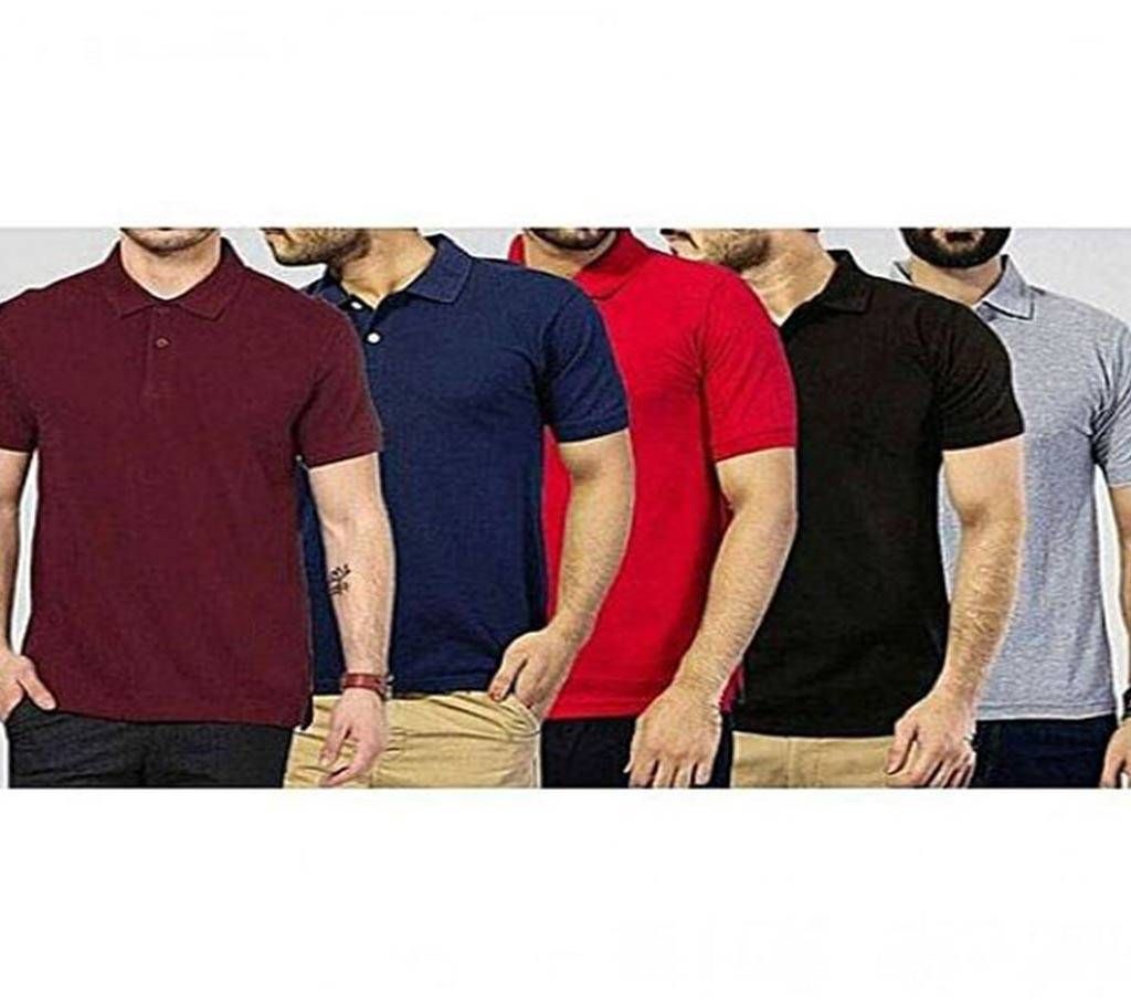 MULTICOLOR Casual Half Sleeve Polo t-Shirt For MenS Combo Pack of 4