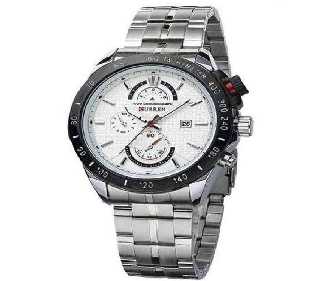 Curren Mens Watch - Silver & White