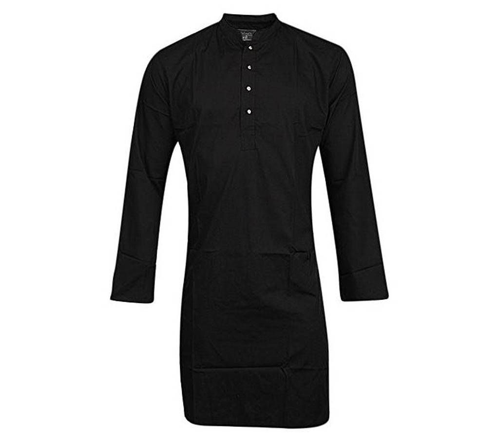 Black Cotton Short Panjabi for Men