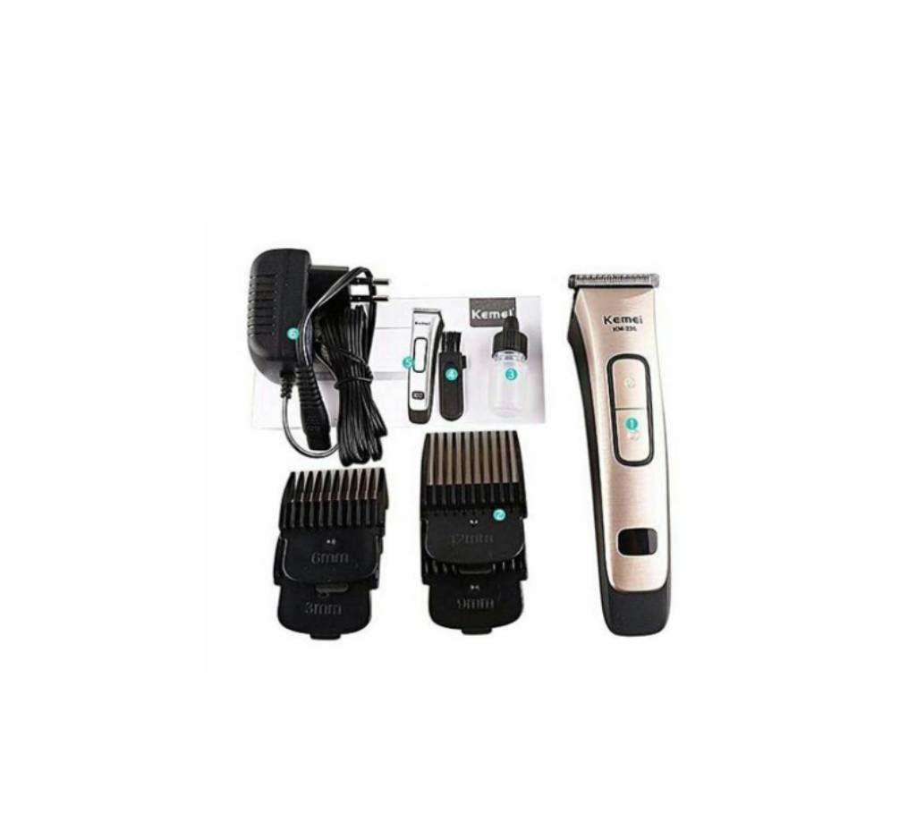 Kemei KM 236 Professional Rechargeable Electric Hair Clipper - Black and Silver