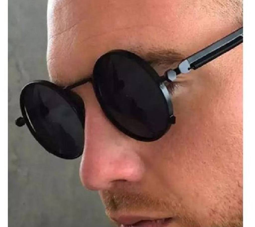 Vintage Polarized Steampunk Sunglasses Goggles Round Mirrored Retro Punk Glasses Spring mirror legs