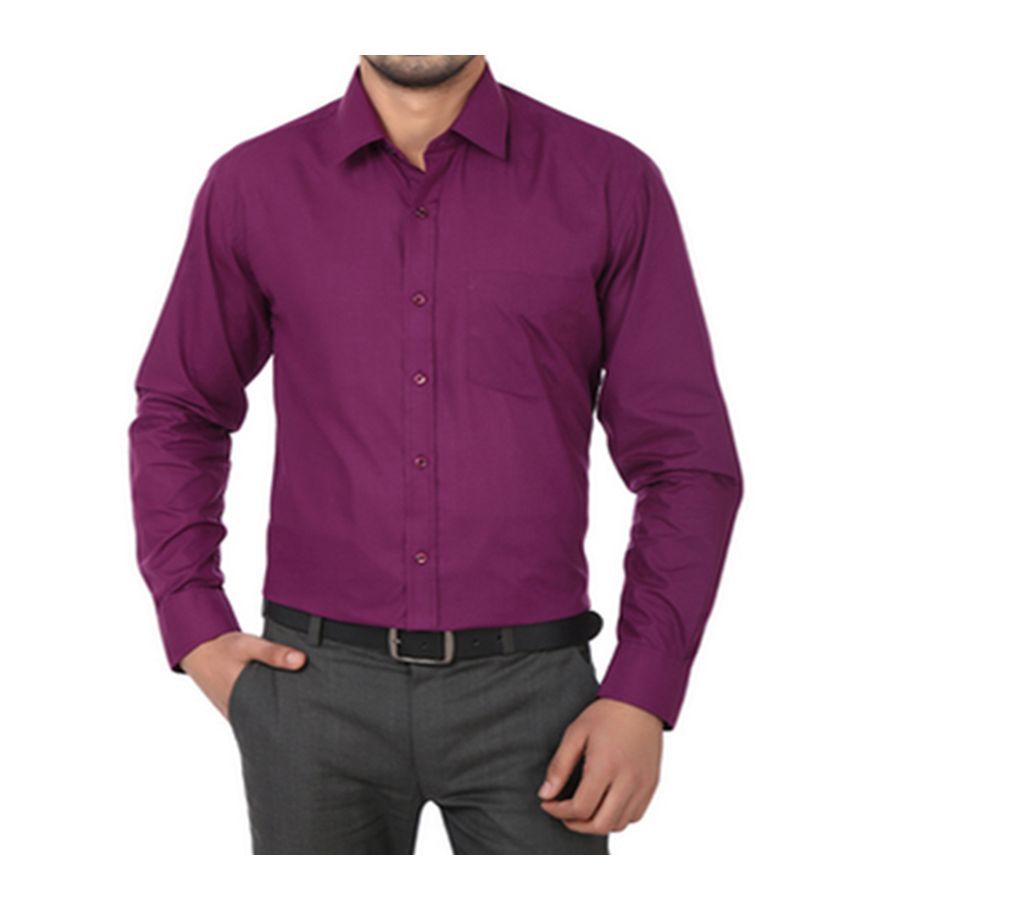 Purple Cotton Full Sleeve Shirt