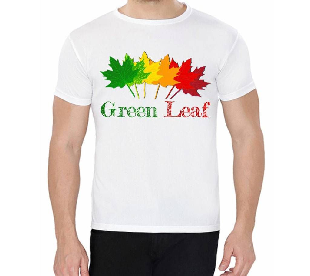 Green Leaf - Half Sleeve T-shirt For Men
