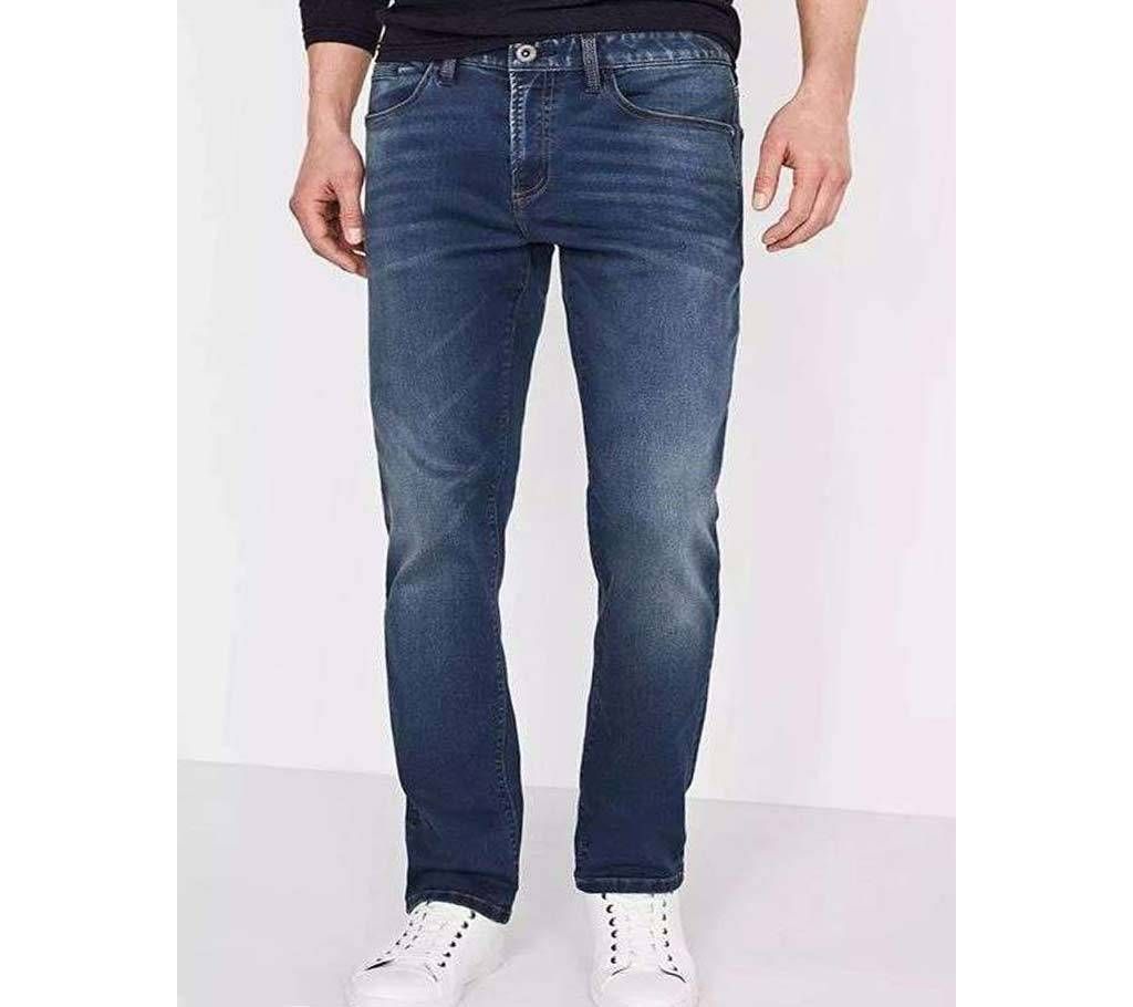 Blue Denim Scared Pant For Men