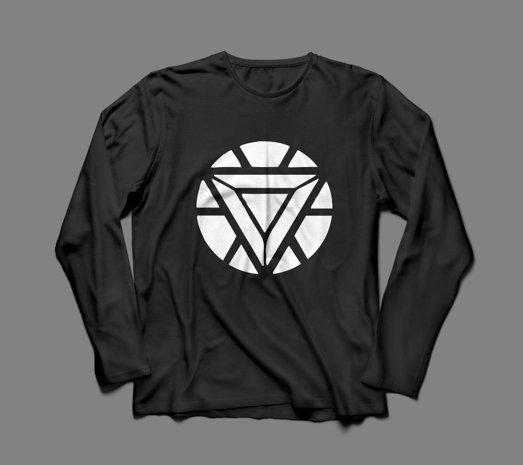 IRONMAN ARC  LONG SLEEVE BLACK  COTTON TSHIRT FOR MEN