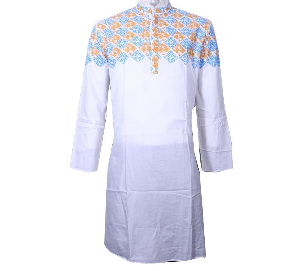 Long Cotton Hand printed punjabi for Men