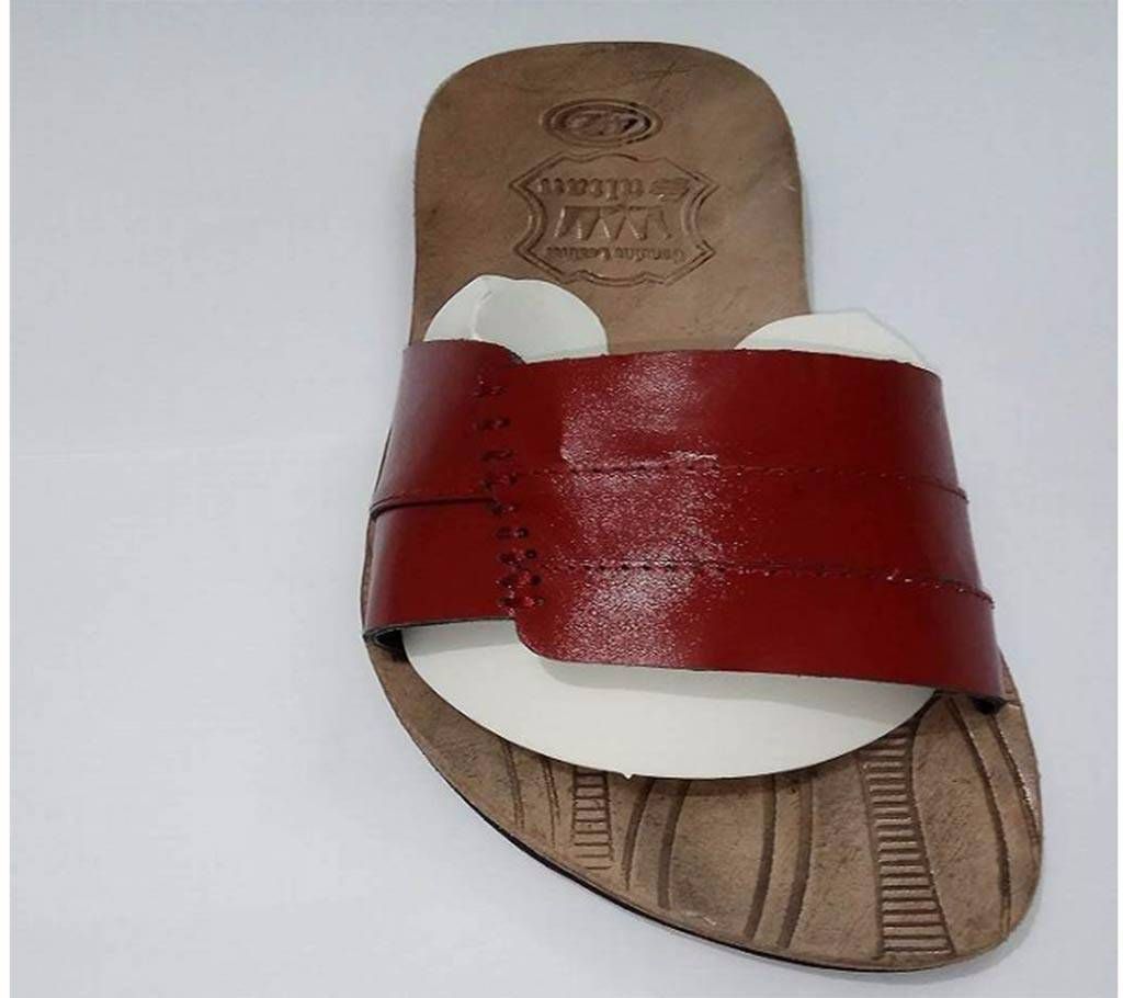 maroon leather sandal for men