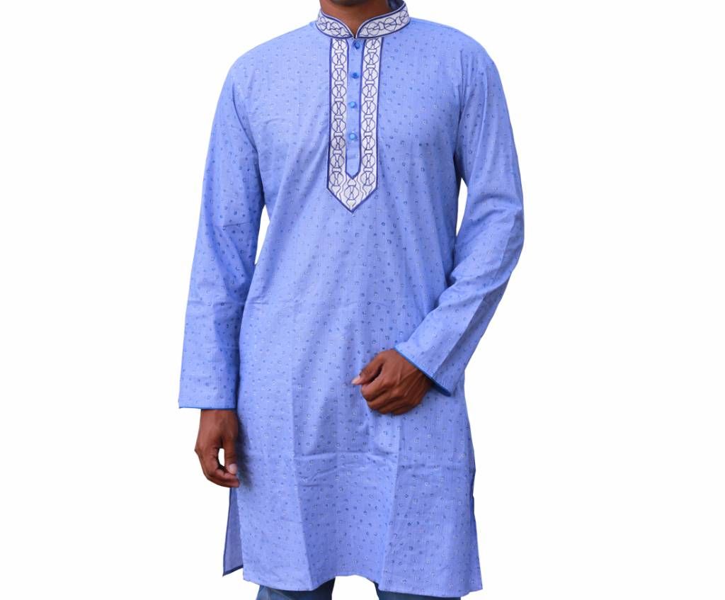 Sky Cotton Printed Panjabi For Men