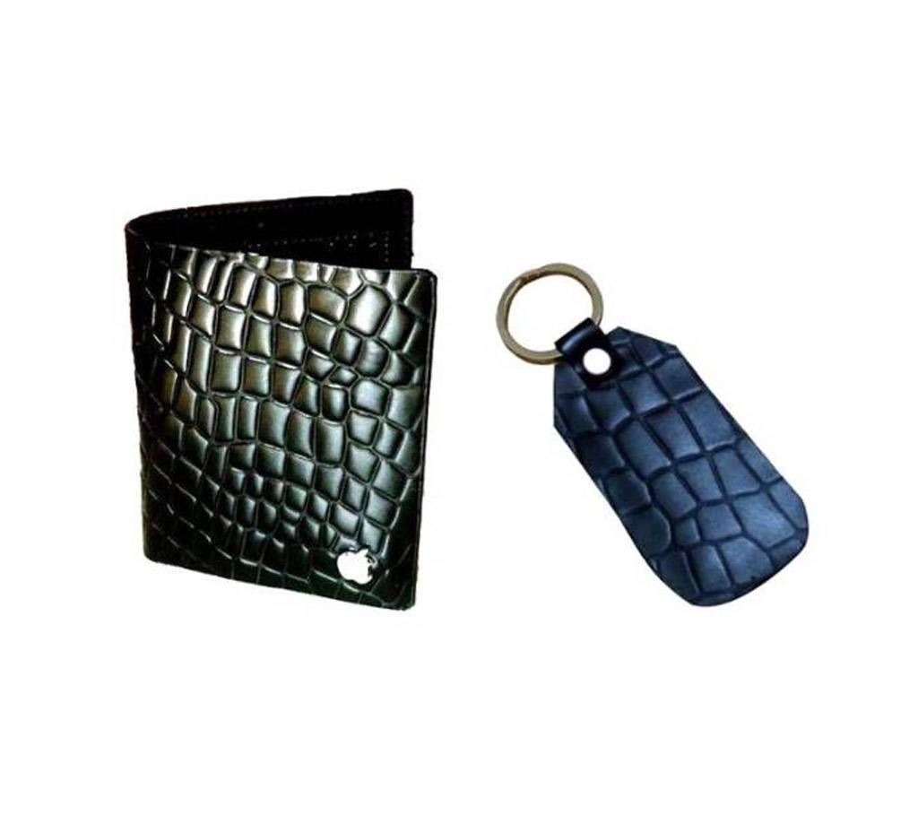 Apple Leather Coated Wallet with Key Ring