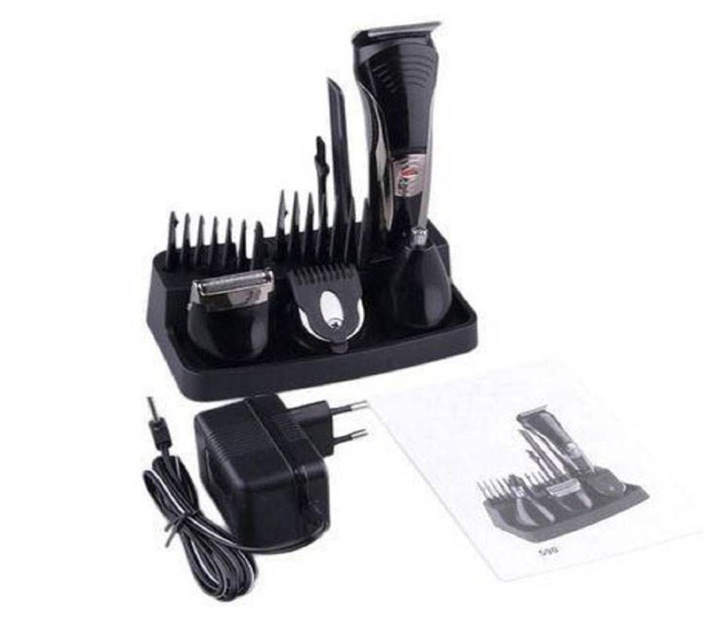 kemei 590A 7 In 1 Multi Function Shaver and Trimmer - Black