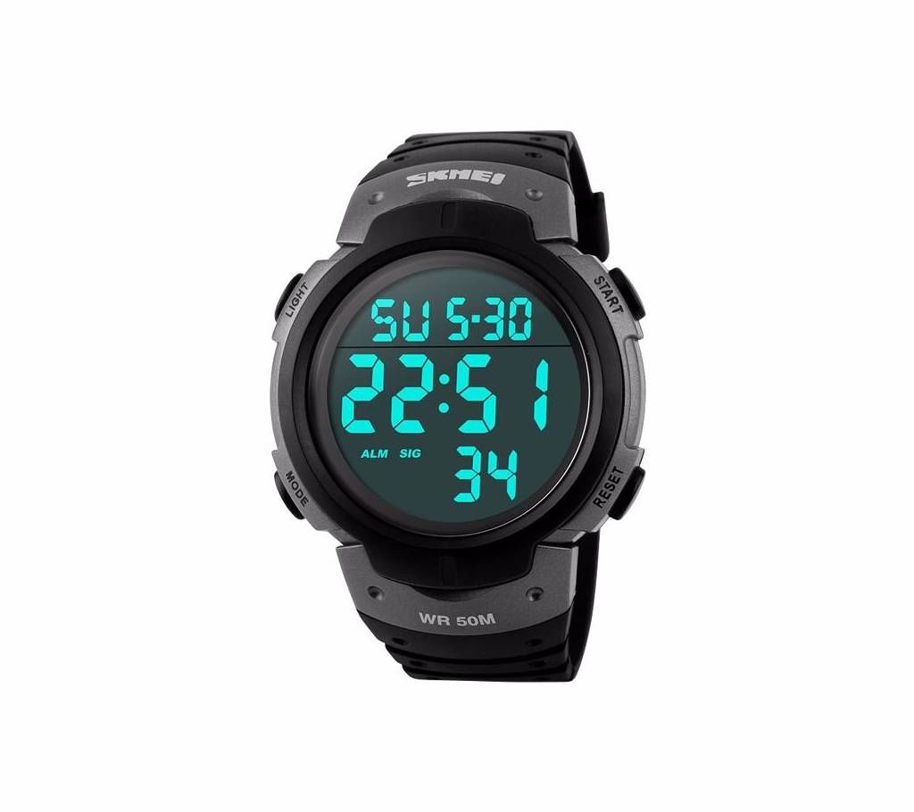 SKEMI 1068 - Black PU Digital Watch for Men