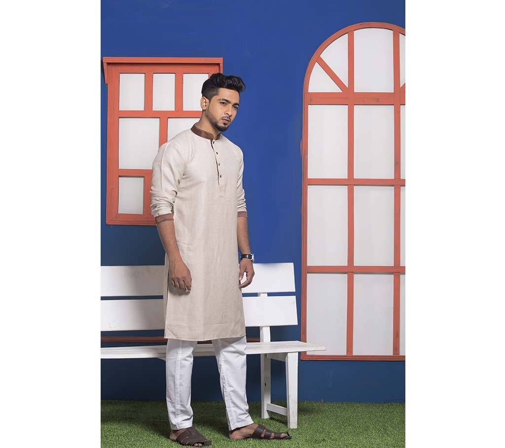 Menz Cotton Semi Long Panjabi - 4
