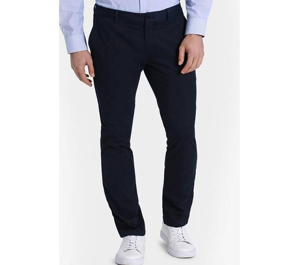 Deep Black Navy Blue Slim Fit Gabardine Pant 5