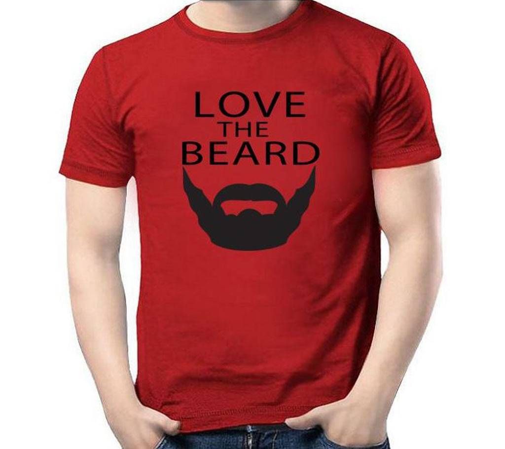 Mens Love Beard Cotton Round Neck  t-shirt