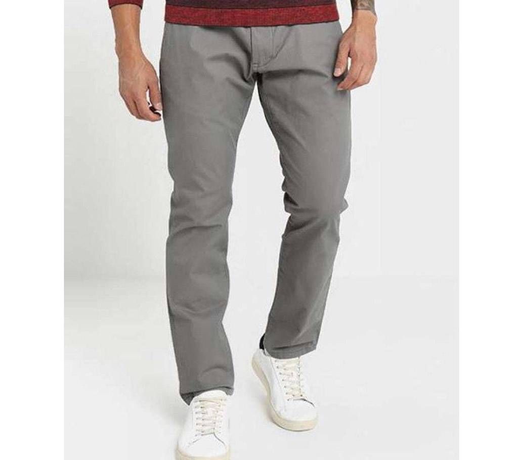 Grey Gabardine/Twill Pant For Men