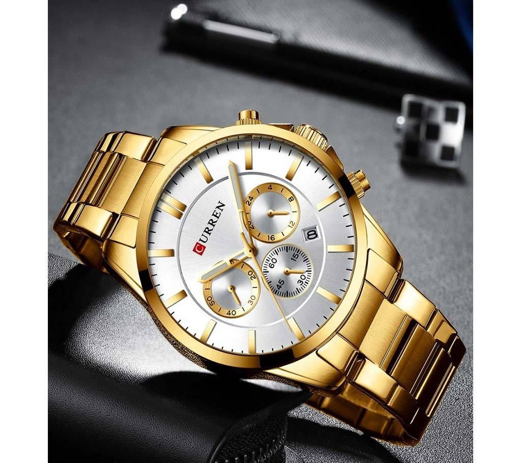 CURREN 8358 Chronograph Golden WATCH FOR MEN