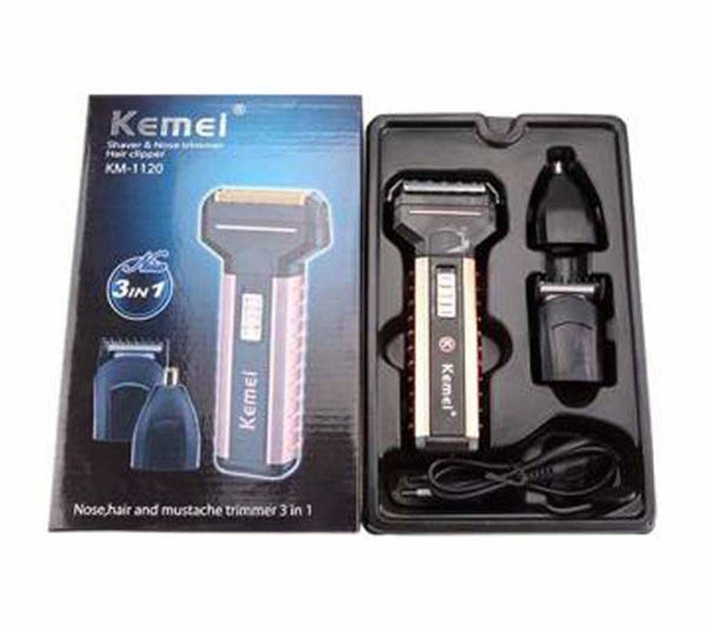 3 In 1 Kemei KM-1120 Nose & Hair Trimmer