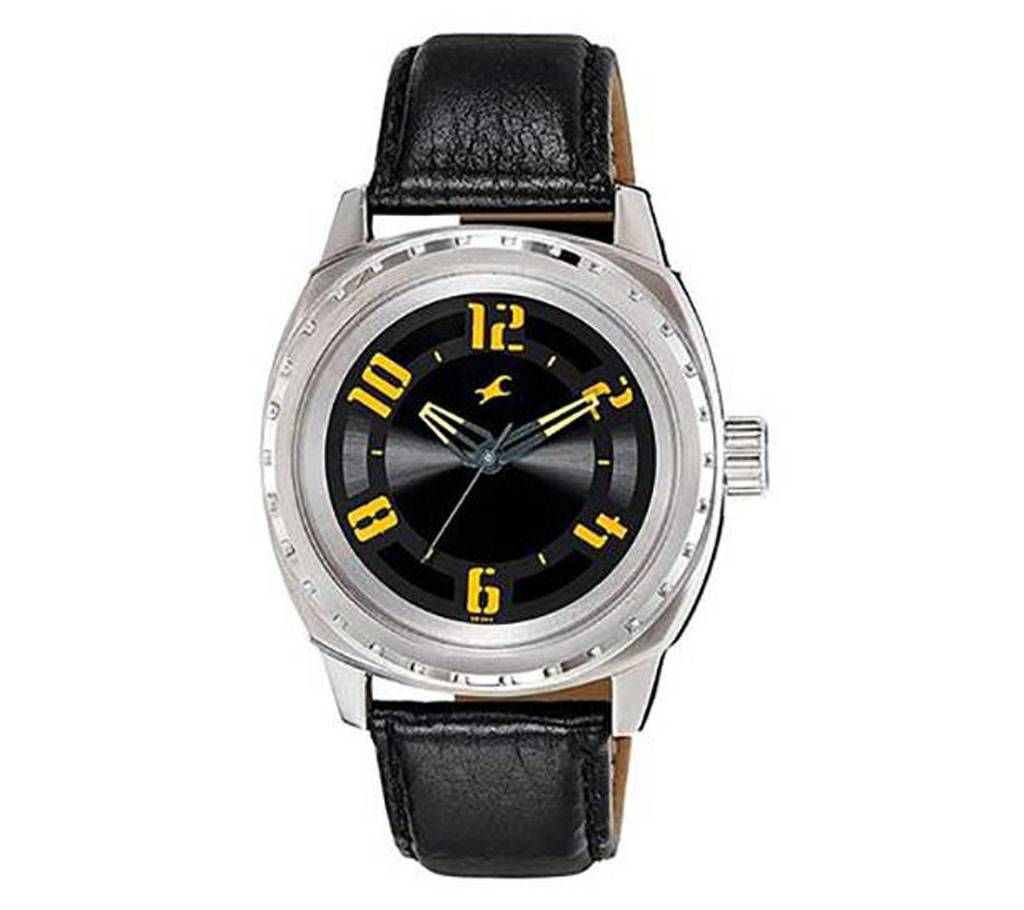 Fastrack 3071SFB - Black Leather Watch for Men