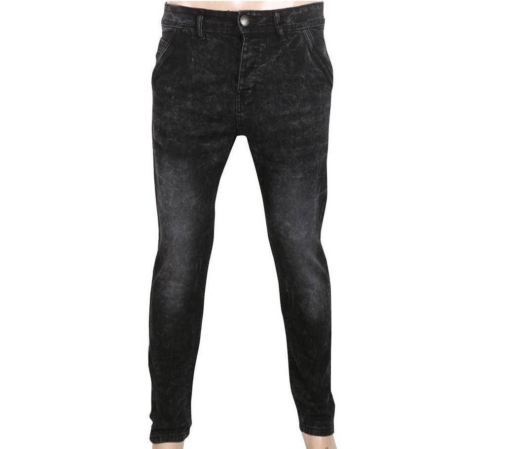 Black Acid Fade Jeans Pant For Men