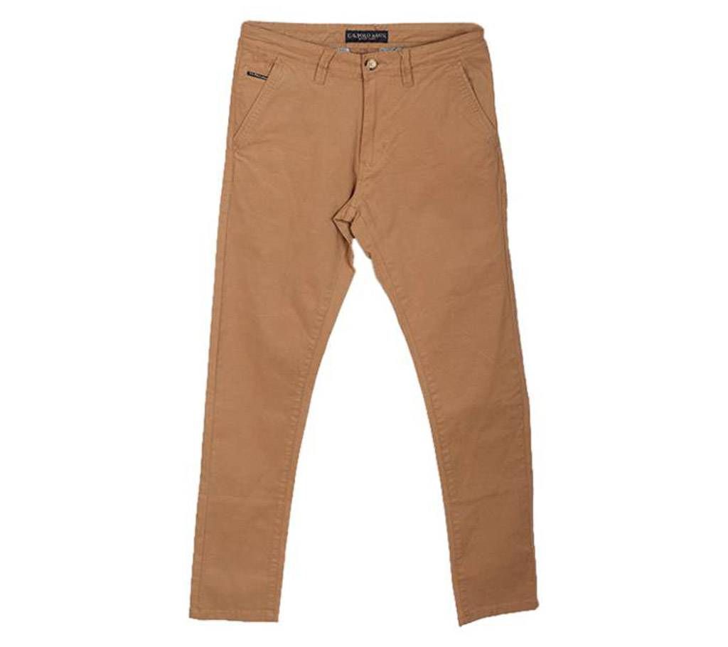 Khaki Cotton Gabardine Pant for Men