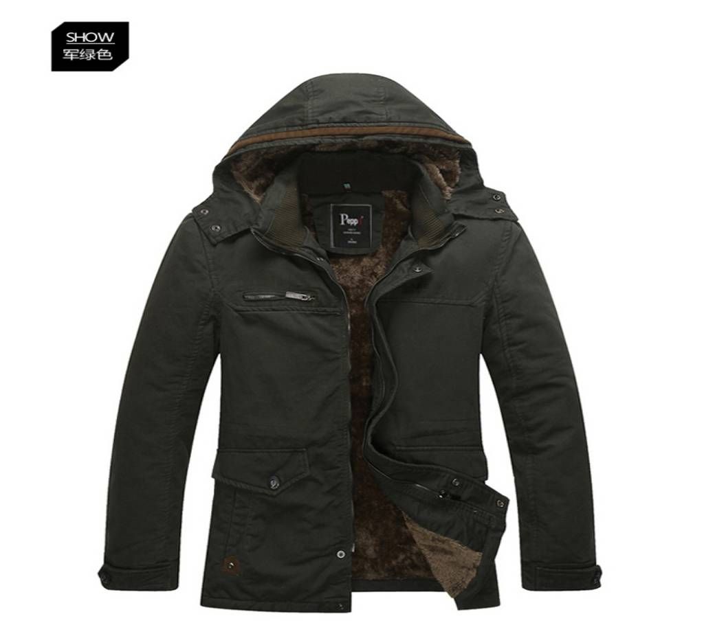 Casual Jacket Hooded plus Velvet Cotton-padded Clothes Thick Warm Winter Pure Cotton