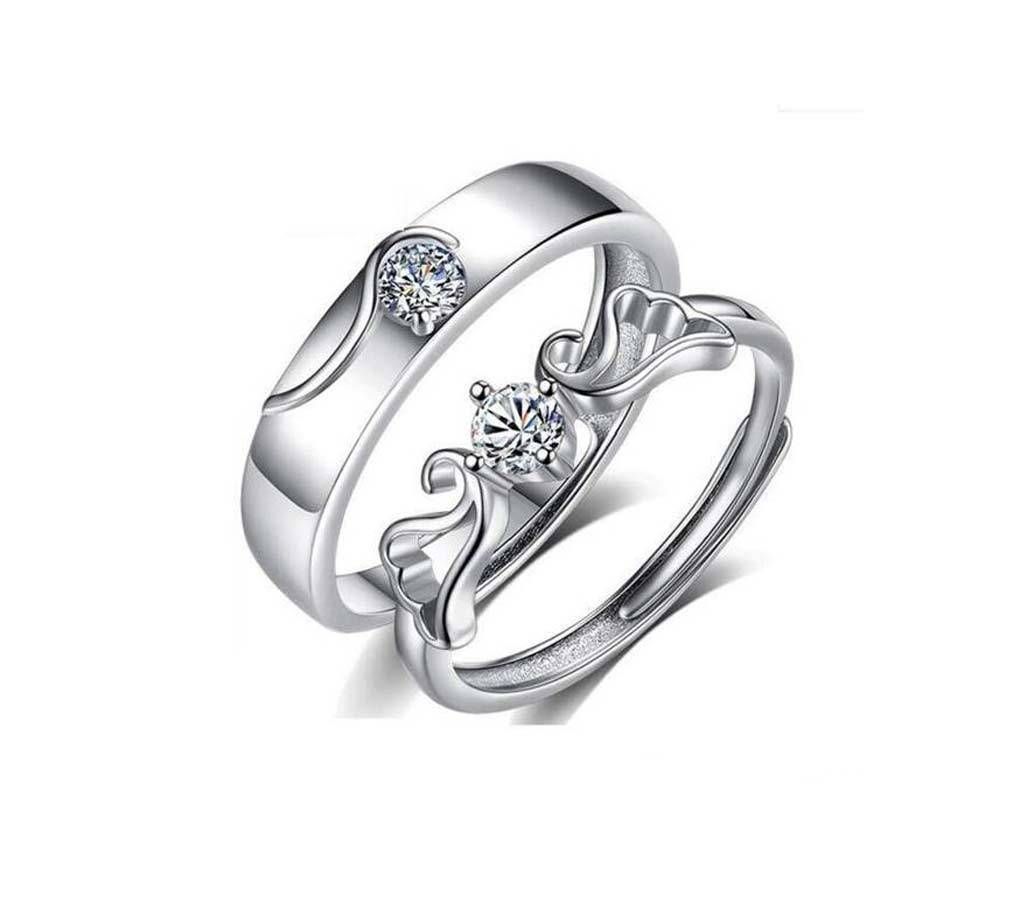 Couple Rings Silver-color Wedding Rings For Lovers Jewelry Austrian Crystal Jewelry Rings
