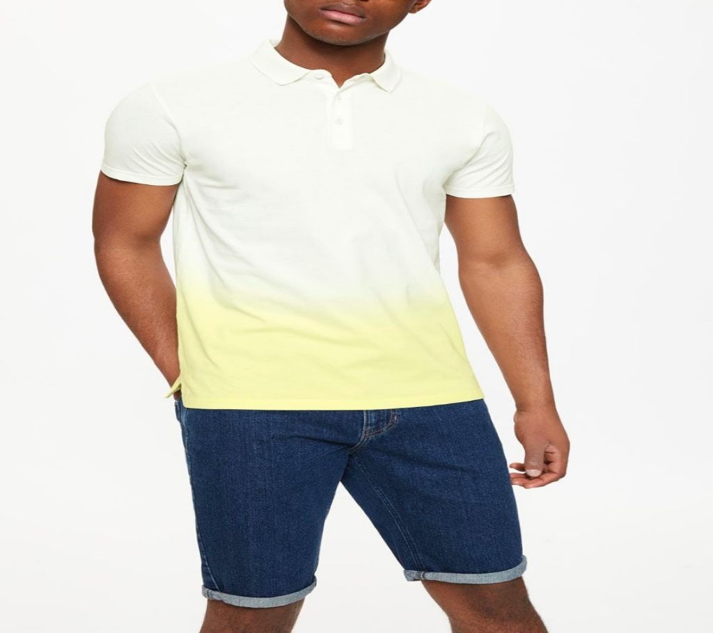 Dip Dye Polo Shirt For Big & Tall Men