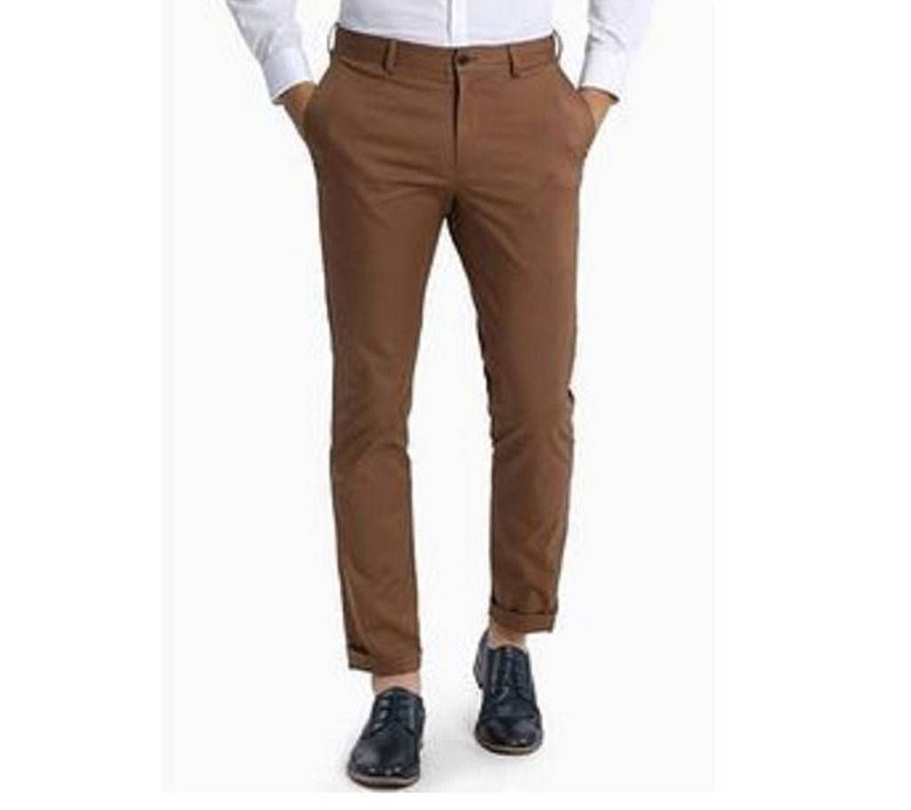 Mens Stylish Gabardine Pant - Deep Brown - BBF