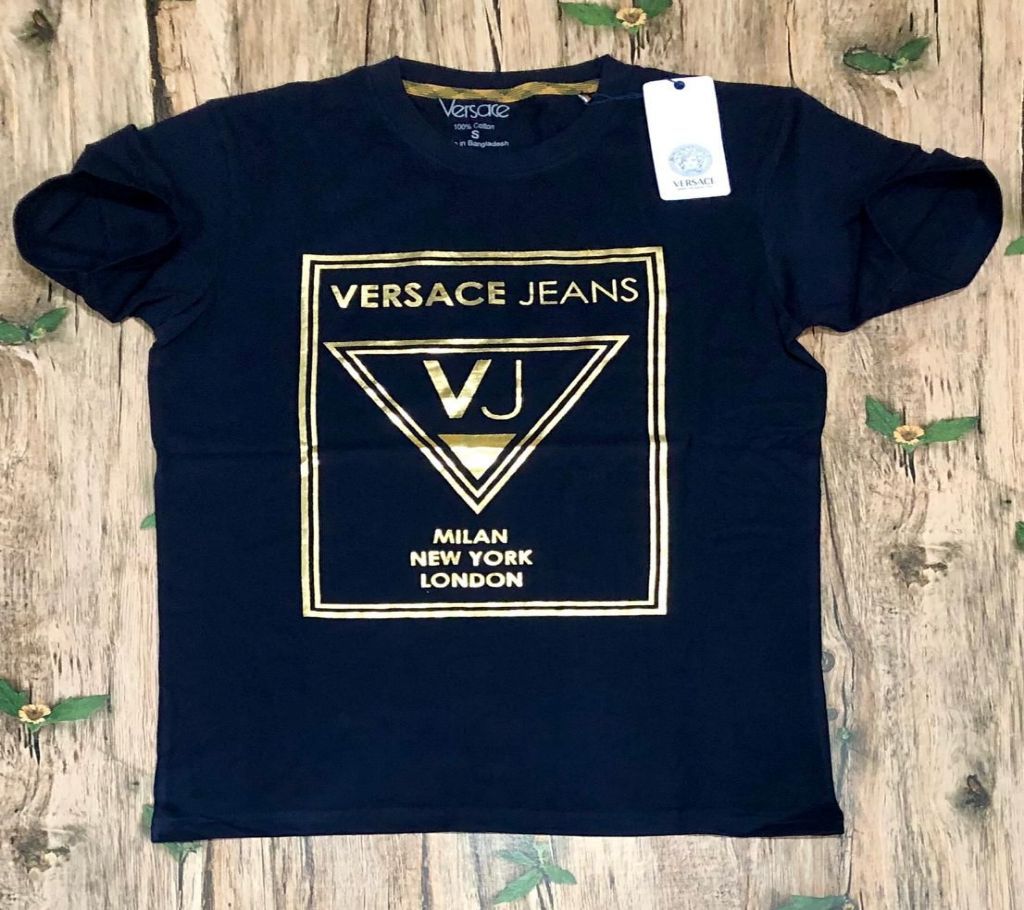 Varsace Jeans Mens Premium Short sleeve Foil Printed Tshirt 5 Colour ( Navy Blue, White, Red, Green, Black ) - WHA