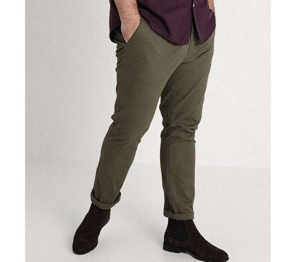 Olive Gabardine /Twill Pant For Men
