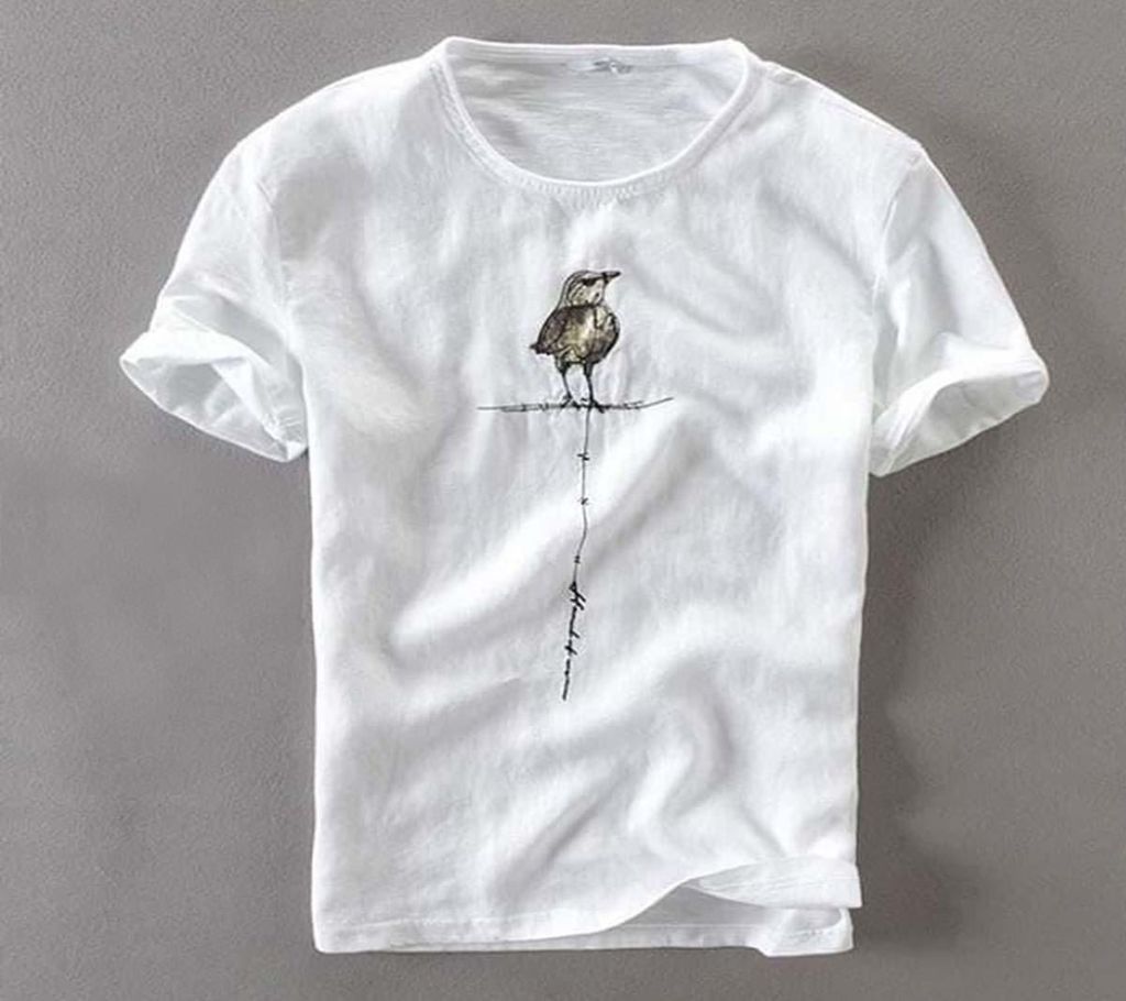 White Bird Stylish T-shirt For Man