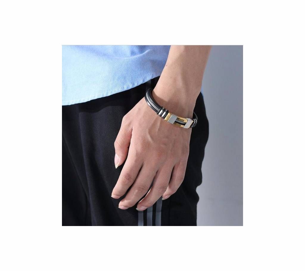 Stainless Steel Silicone Bracelet For  Men