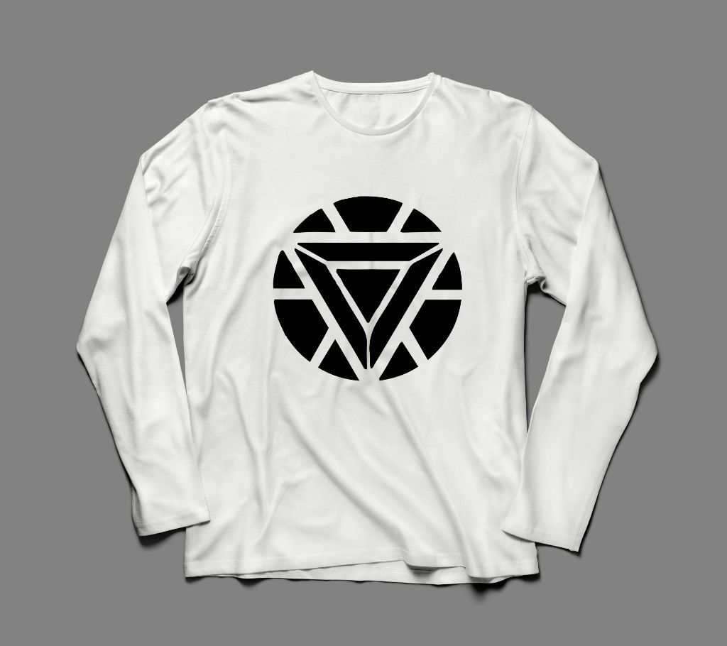 IRONMAN ARC  LONG SLEEVE WHITE  COTTON TSHIRT FOR MEN