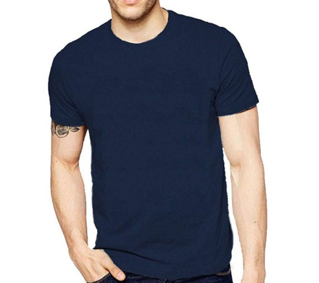 Cotton T-Shirt For Men -Navy Blue