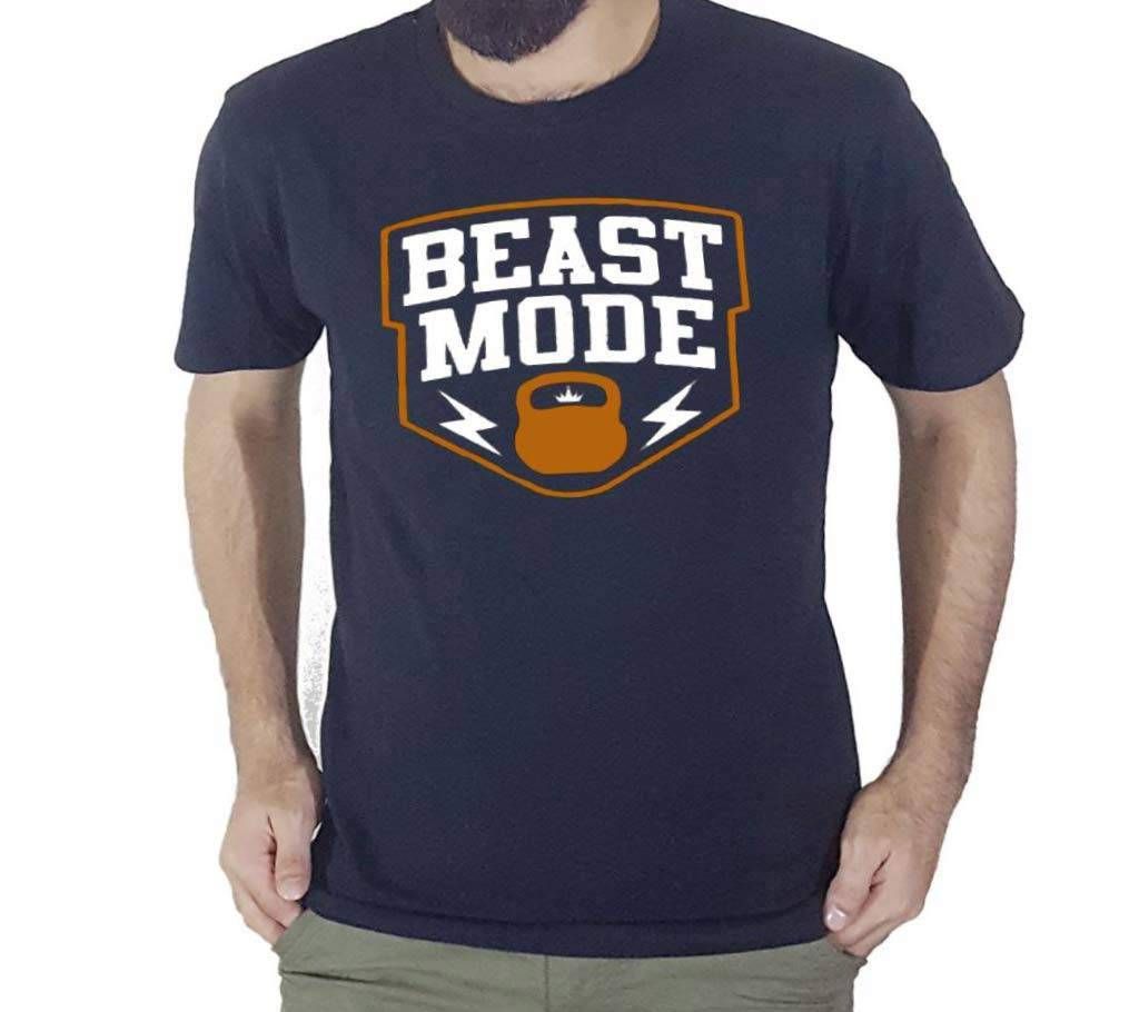 Text Printed Half Sleeve Cotton T Shirt for Men TS16