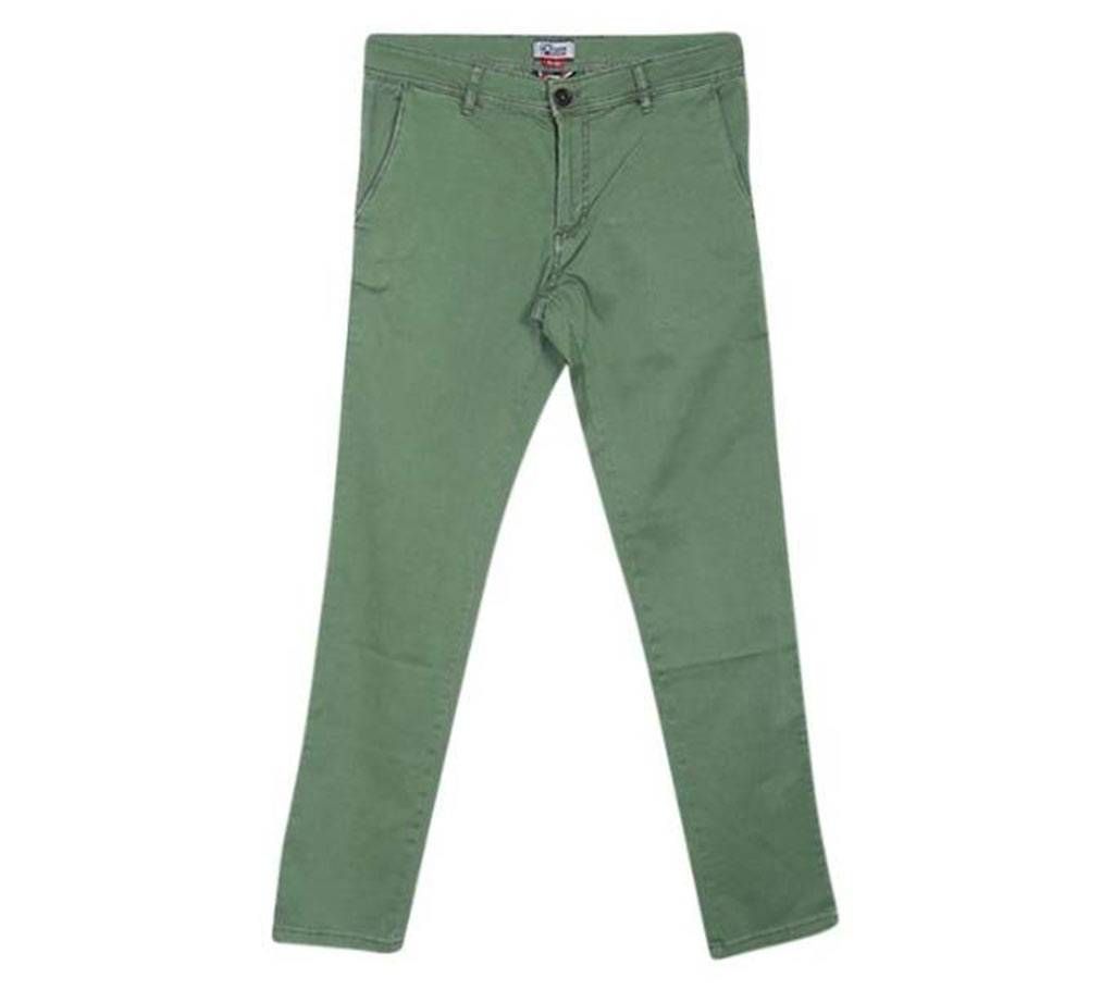 Olive Cotton Gabardine Pant For Men