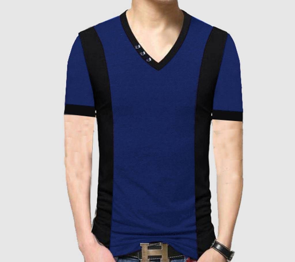 Mens V neck Design T Shirt 